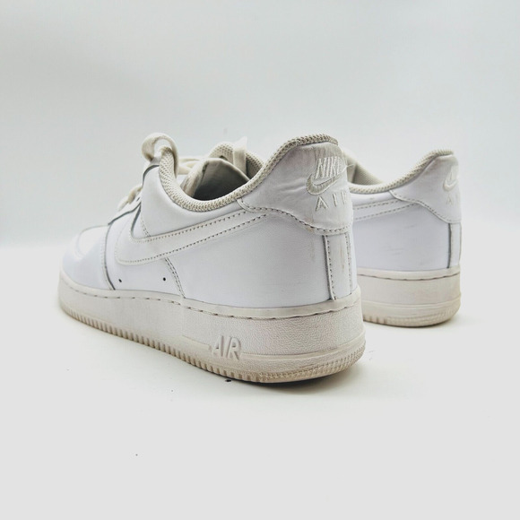 Nike Air Force 1 Mens 10 White Leather Low Shoes '07 CW2288 111 Sneakers Trainer - Picture 6 of 9